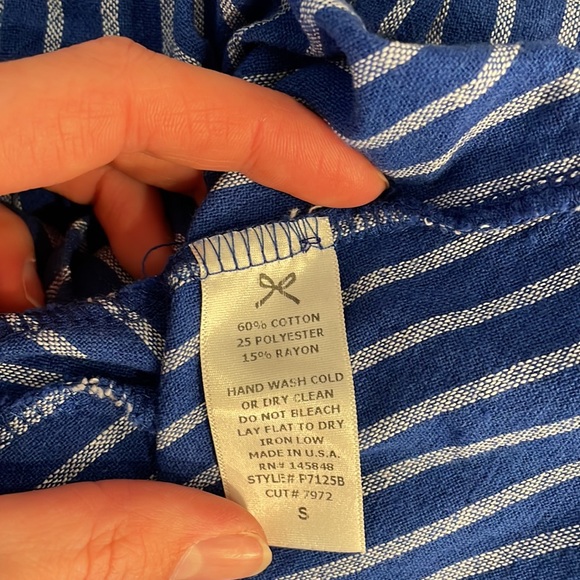 Women's Everly Blue & White Pinstripe Cotton Casual High Waist Pocket Shorts - Picture 9 of 9